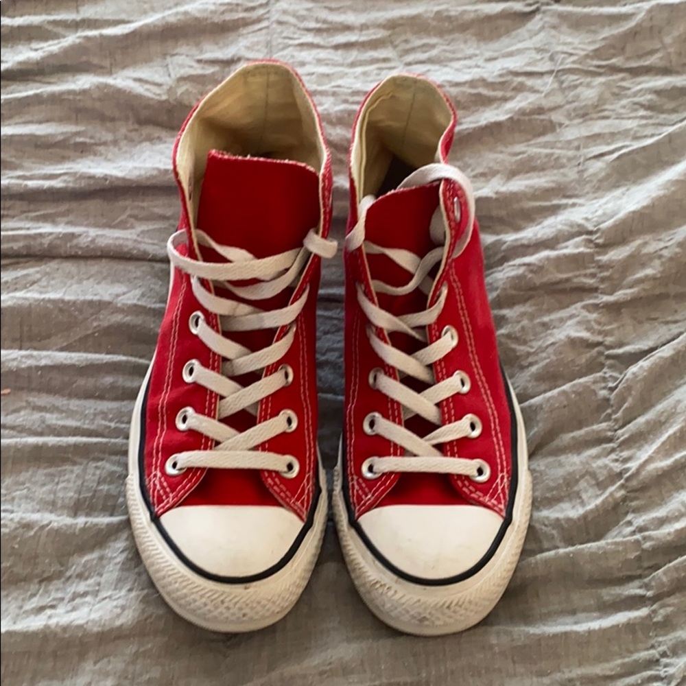 Red High Top Converse All Stars